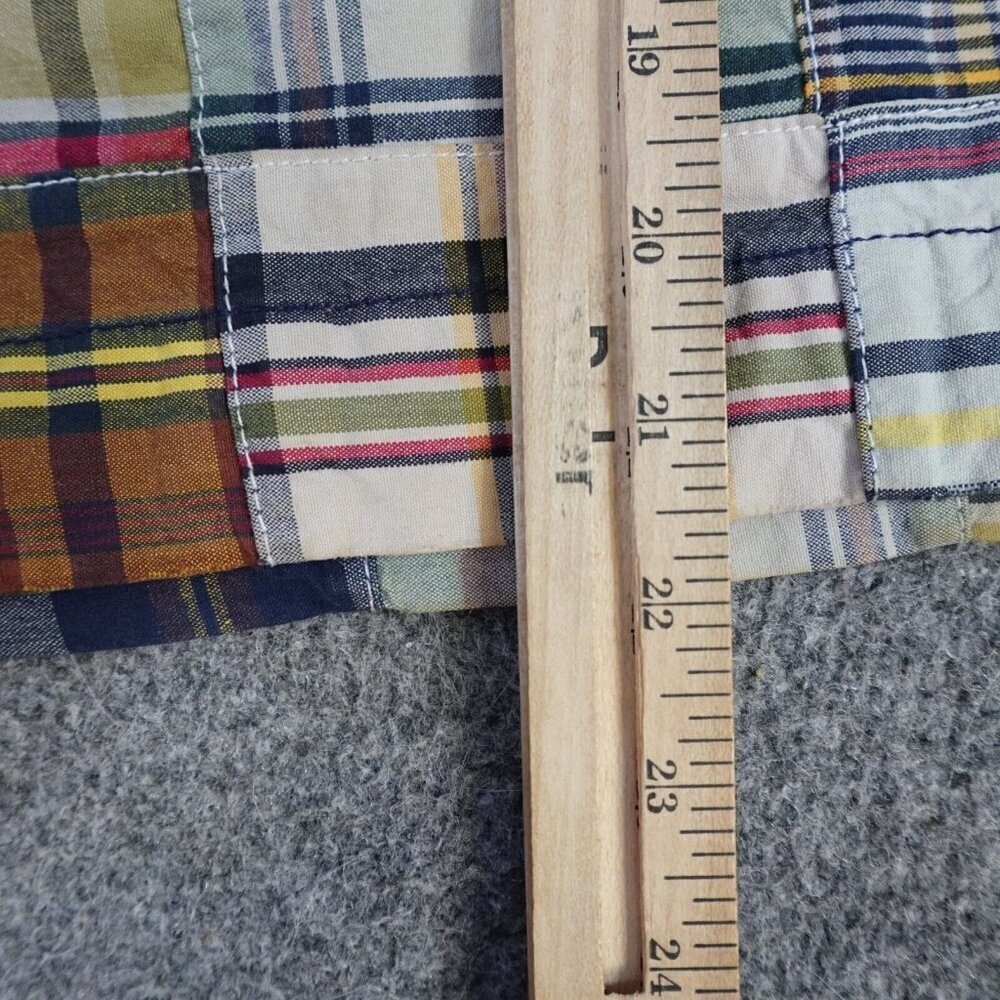 American Eagle Patchwork Shorts 32 Beige Plaid 10… - image 5